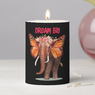 Dream Big Like An Elephant Inspirational Pillar Candle