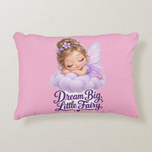 Dream Big Little Fairy Cute Whimsical Baby Girl Bo Accent Pillow