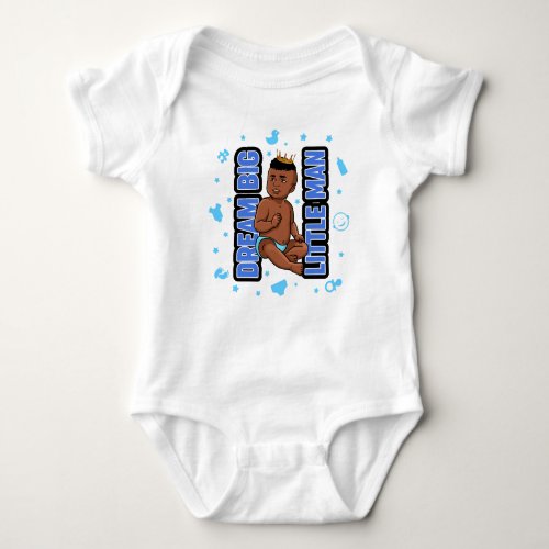 Dream Big Little Man Black Infant Boy Toddler Boys Baby Bodysuit