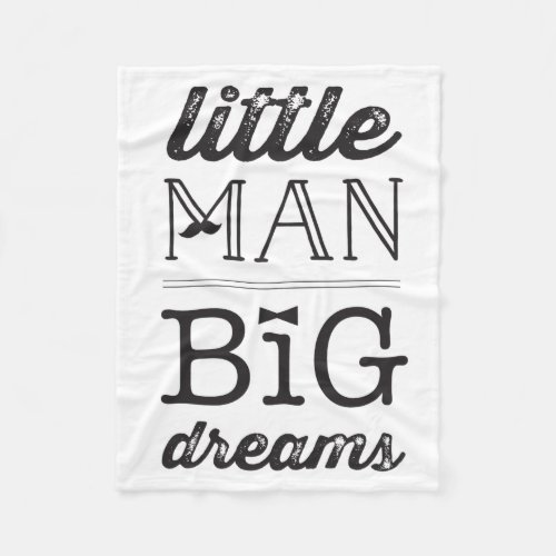 Dream Big Little Man Mustache BowTie Baby Blanket