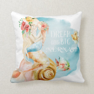 Dream Big Little Mermaid Throw Pillow