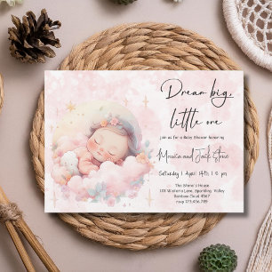 Dream big little one, baby shower invitation