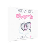 Dream Big Little One Cute Baby Girl Elephant Canvas Print | Zazzle