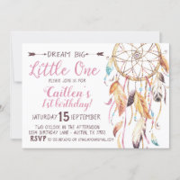 Dream Big Little One First Birthday Dreamcatcher