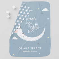 Dream big little one moon + clouds personalized baby blanket