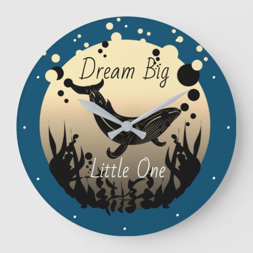Dream Big Little One or Name Inspirational Large Clock