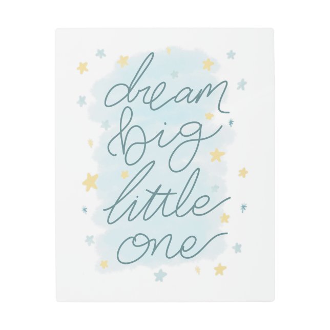 Dream Big Little One Pastel Stars Metal Print (Front)