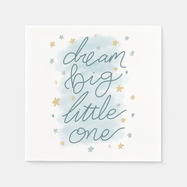 Dream Big Little One Pastel Stars Napkins (Front)