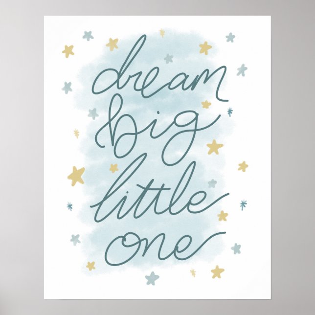 Dream Big Little One Pastel Stars Poster (Front)