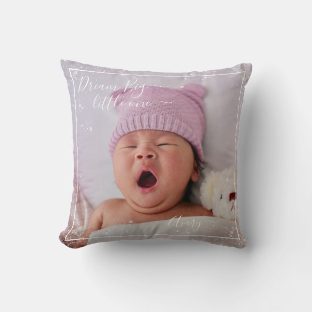 Dream big little one personalizable throw pillow (Front)