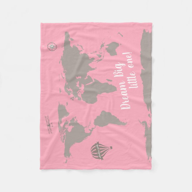 Dream big little one! Pink baby blanket (Front)