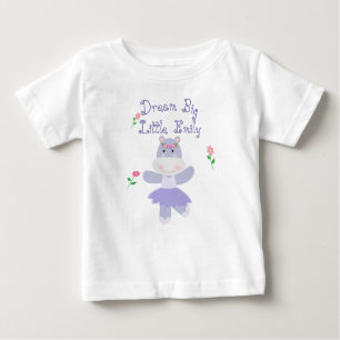 Dream Big little one Purple Hippo Ballerina Baby T-Shirt