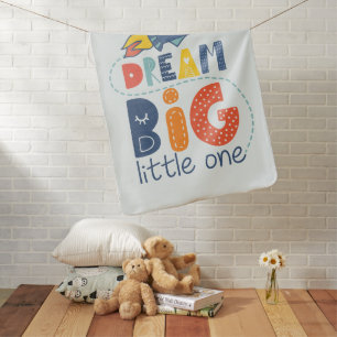 Dream Big Little One Rocket Baby Blanket