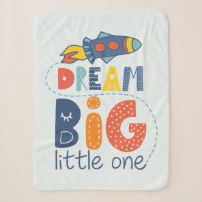 Dream Big Little One Rocket Sherpa Blanket