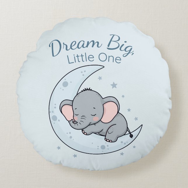 Dream Big, Little One Round Pillow (Front)
