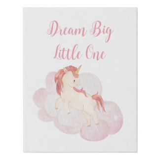 "Dream Big Little One" Unicorn Faux Canvas Print