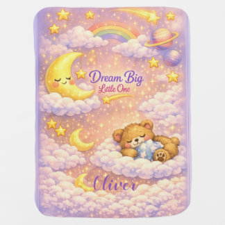 🌙 Dream Big Little One – Vertical Celestial Baby Baby Blanket