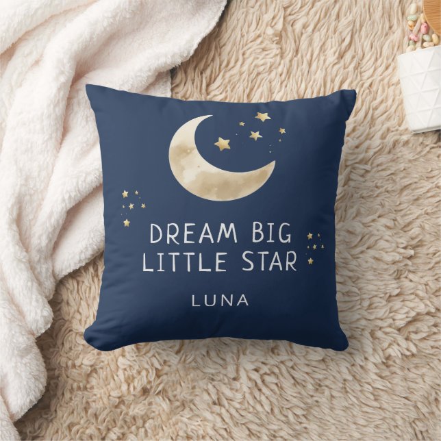 Dream Big Little Star Personalized Celestial Throw Pillow (Blanket)