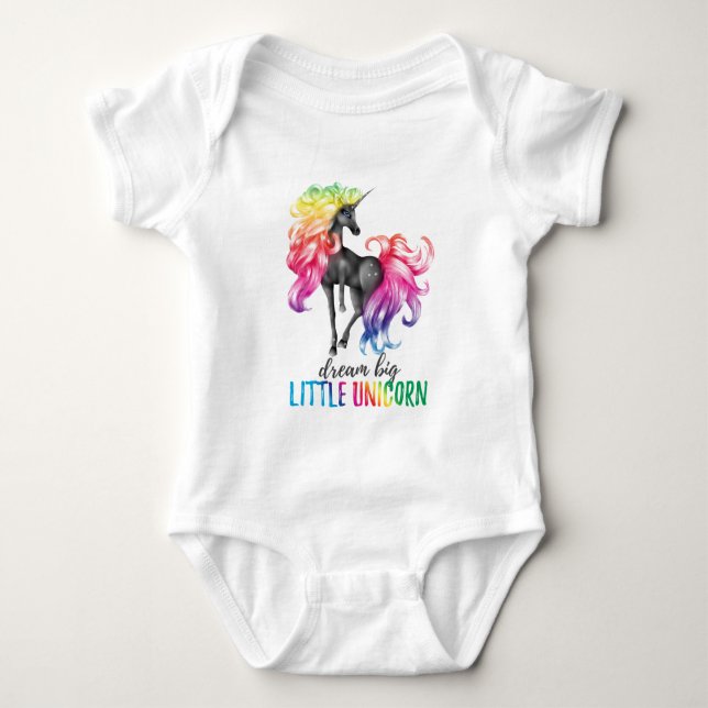 Dream Big Little Unicorn Baby Bodysuit (Front)