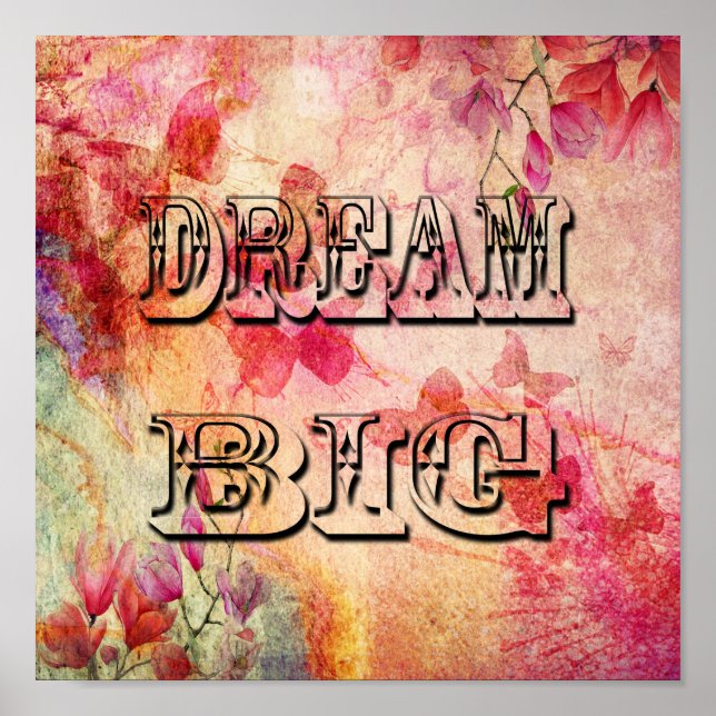 Dream Big Logo On Butterfly Water Colour, Poster (Front)