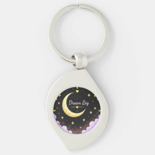 Dream Big Moon and Stars Inspirational Keychain