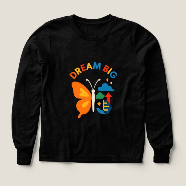 Dream Big Motivational Butterfly Design Tri-Blend Shirts (Design Front)