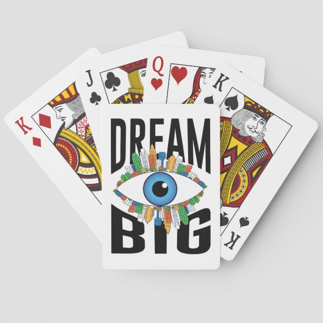 Dream Big motivational design with cityscape Poker Cards (Back)