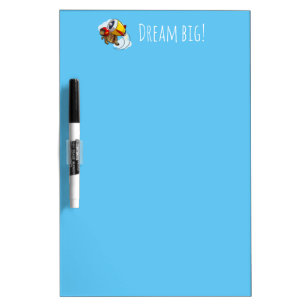 Dream Big! Motivational Dynamic Tortoise Cartoon Dry Erase Board