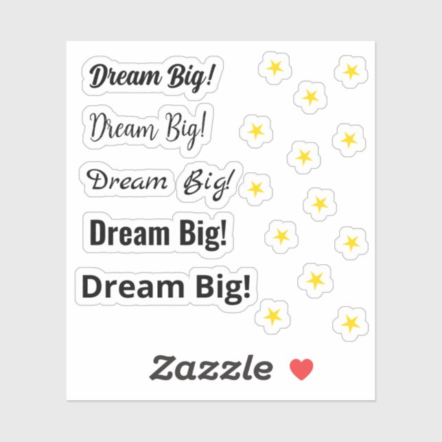 Dream Big! motivational Sticker (Sheet)