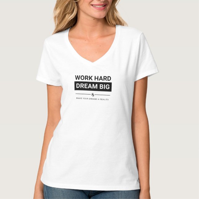 Dream Big Motivational Women’s V-Neck Shirt (Front)