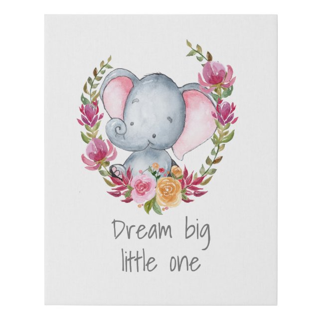 Dream Big Nursery Art Faux Canvas Print (Front)