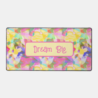 Dream Big! Pastel Abstract Art Design Desk Mat
