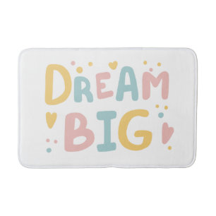 Dream Big Pastel Hearts Bath Mat