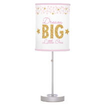 Dream Big Pink & Gold Table Lamp