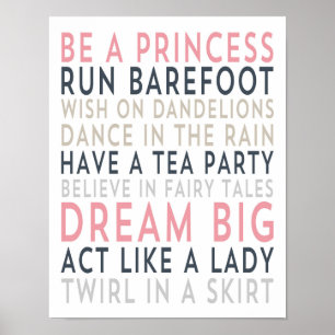 Dream Big - Pink Typography - White Poster