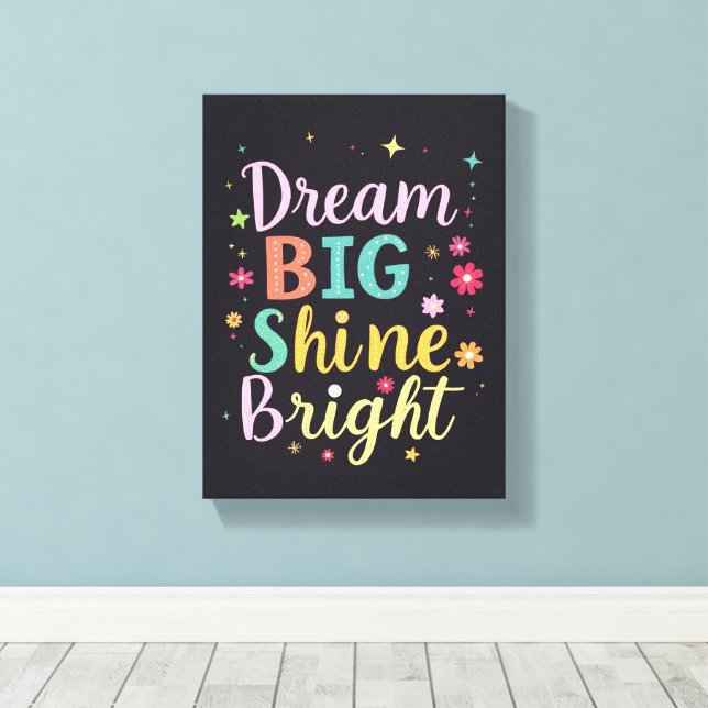 Dream Big  - Premium Wrapped Canvas (Gloss) Print (Insitu(Wood Floor))