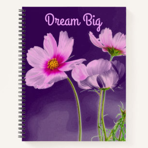 Dream Big Purple Floral Motivational Notebook