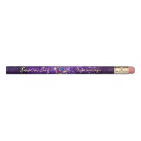 Dream Big Purple Galaxy Glam Gold Monogram Name Desk Organizer