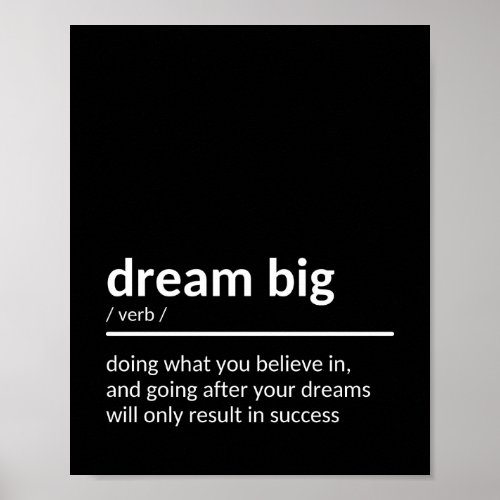 Dream big Quote Poster