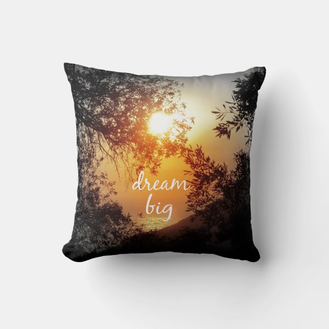 Dream Big Quote Throw Pillow (Front)