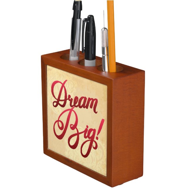 Dream Big Red Desk Organizer (In Situ)