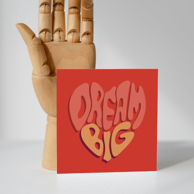 Dream Big: Red Heart Powerful Slogan Holiday Card (Creator Uploaded)