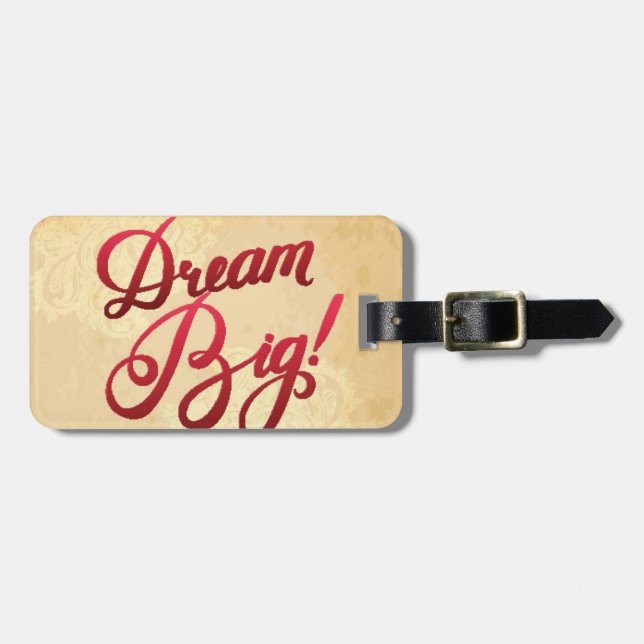 Dream Big Red Luggage Tag (Front Horizontal)