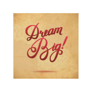 Dream Big Red Wood Wall Decor