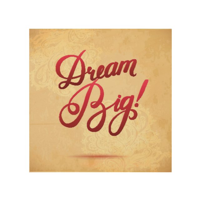Dream Big Red Wood Wall Decor (Front)