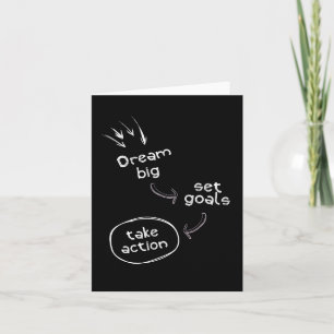 Dream big set goal take action motivational quote card