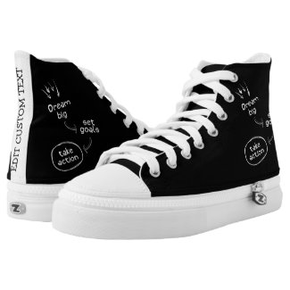 Dream big set goal take action motivational quote High-Top sneakers