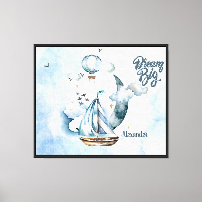 Dream Big Ship in the ocean Customizable Canvas Print (Front)