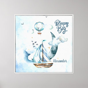 Dream Big Ship in the ocean Customizable Canvas Print