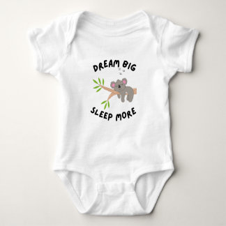 Dream Big Sleep More Cute Koala Sleeping on Branch Baby Bodysuit
